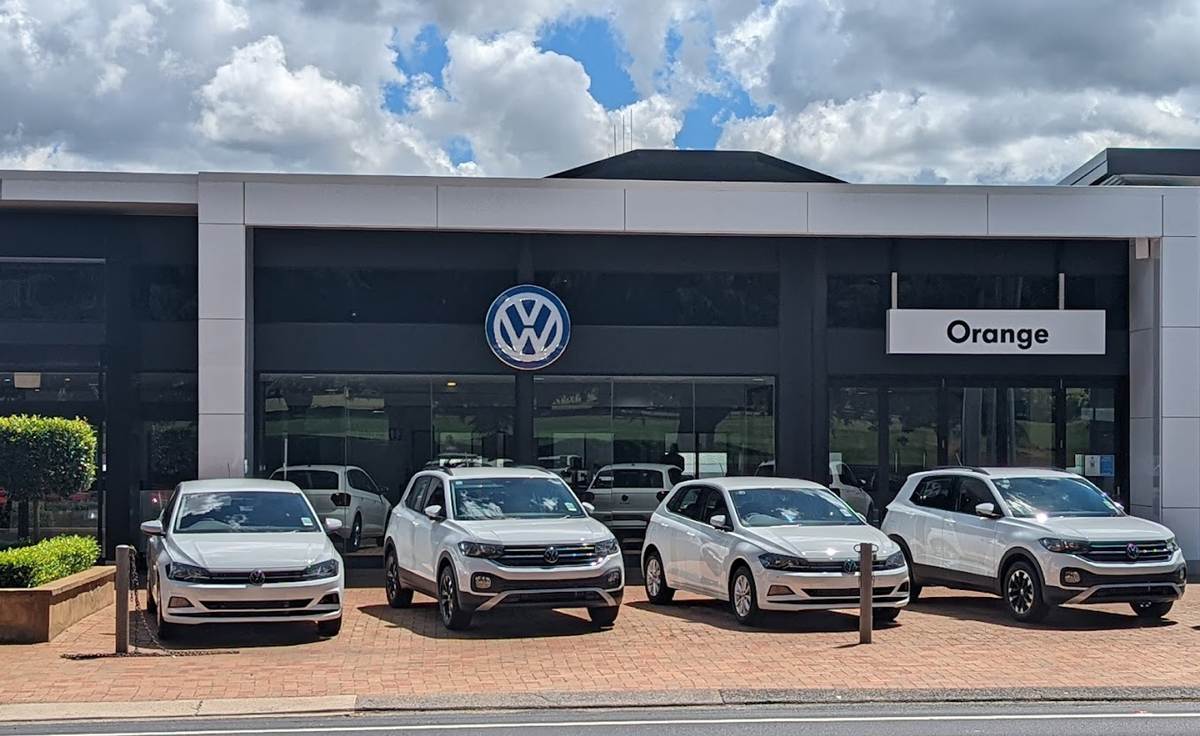 Orange Volkswagen Utemaster Dealership