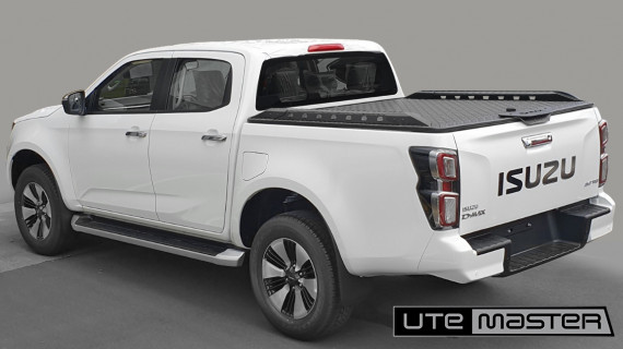 2021 Isuzu D Max with Utemaster Load Lid Ute Hard Lid Black Tough Destroyer Side Rails Tub Cover