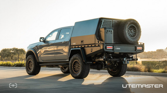 Ford Ranger Raptor TrailCore Tray and Canopy Utemaster ROH Wheels back v2