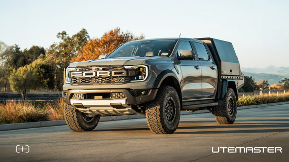Ford Ranger Raptor TrailCore Tray and Canopy Utemaster ROH Wheels front v2