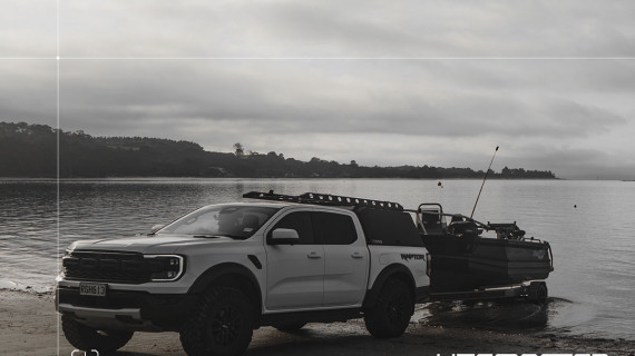 Ford Ranger Raptor Ute White Hunting Fishing Roof Rack Utemaster Centurion 5 v2