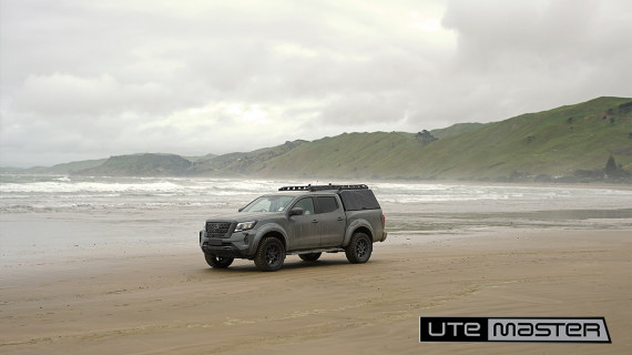 Nissan Navara Grey Utemaster Centurion Canopy Beach Surf 4x4 Roof Rack