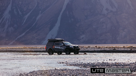 Roof Top Tent Mounted to Utemaster Centurion Canopy Nissan Navara 4x4 Overlanding Bushbuck AUS