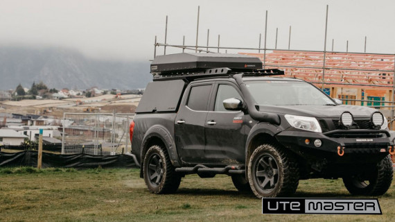 Roof Top Tent Mounted to Utemaster Centurion Canopy Nissan Navara 4x4 Overlanding Tradie Ute