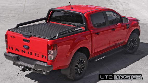 Ute Hard to suit Red Ford Ranger FX4 Oasis Black Extended Sports Bars Tub cover Tonneau