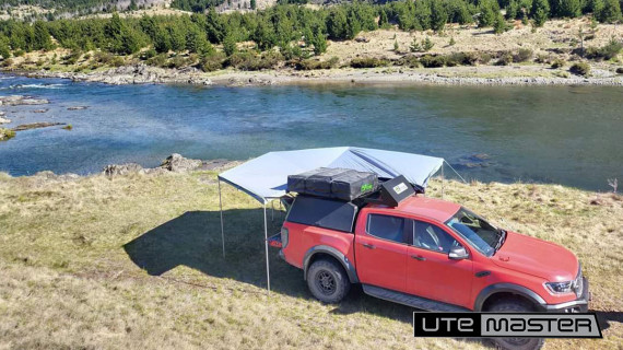 Utemaster Centurion Canopy to suit Ford Ranger Red 4x4 Overlanding NZ Hanmer Springs Camp Site Raptor