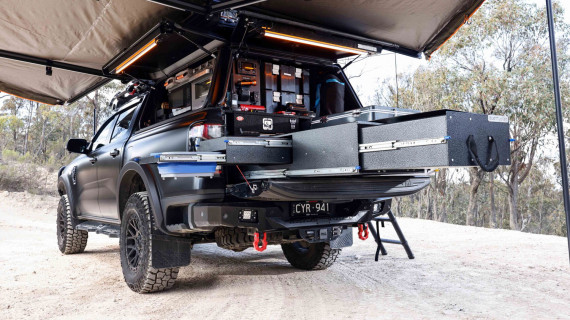 Utemaster Ford Ranger Canopy Build Best in Australia Overland Touring Kitchen Setup