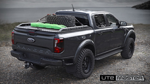 Utemaster Load Lid Hard Lid to suit Next Gen Ranger Sport Wildtrak Raptor Ford 2022 Adventure Gear Side Rails 2