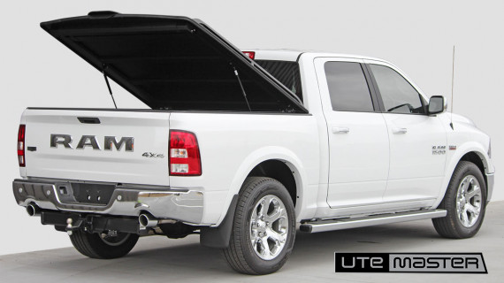 Utemaster Load Lid to suit Dodge Ram 1500 Hard Lid Black with Cast Side Rails Tough Open