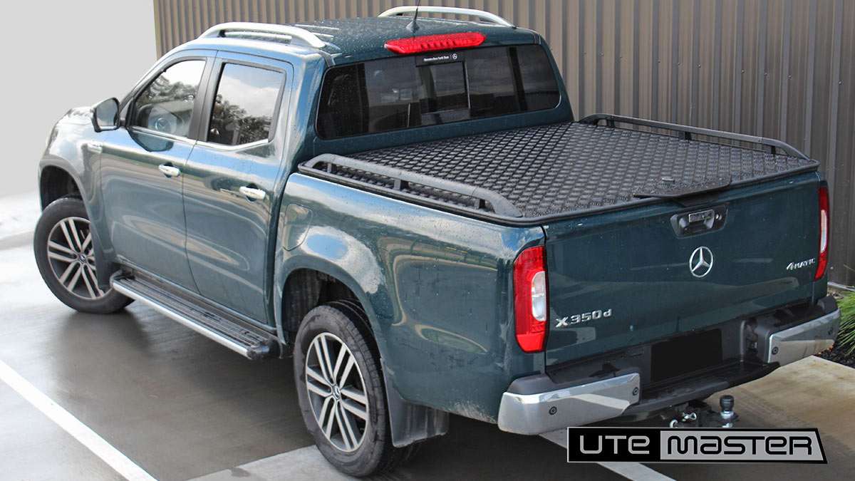 Utemaster Load Lid to suit Mercedes Benz X Class Standard Black on Green Ute Hard Lid