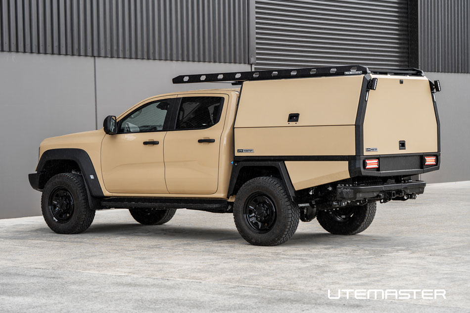 Utemaster TrailCore Tray Full Time Canopy to suit Ford Ranger Super Duty Tan Service Body Work Ute