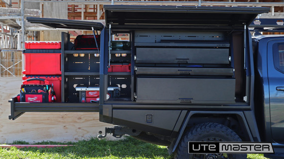 Utemaster TrailCore Tradie Ute Setup Tool Storage Secure Ute Tray Canopy Ute Builder