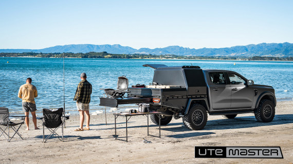 Utemaster TrailCore Tray Canopy Setup Fishing Beach Adventure